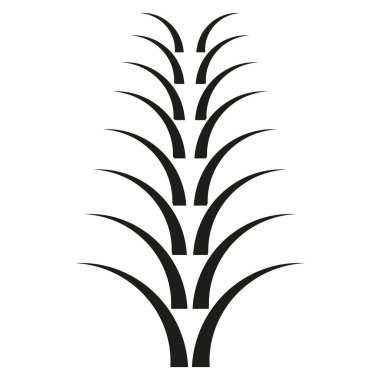 Çim kavisleri. Dikey yeşillik formu. Doğa bitki tasarımı. Siyah kavisli bıçaklar. EPS 10.