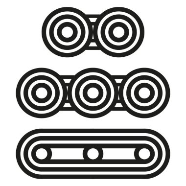 Mekanik daire simgesi. Endüstriyel paten. Vektör kayışı elementi. Minimum yuvarlak form. EPS 10.