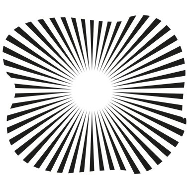 Parlak güneş şeklinde. Siyah beyaz patlama. Optik işaret fişeği. Vektör güneş ışığı sembolü. EPS 10.