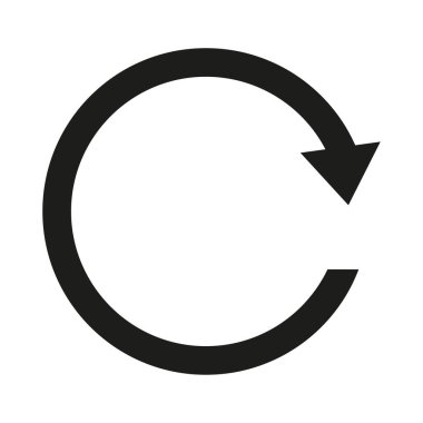 Dairesel ok simgesi. Döndürme vektörü sembolü. Yön şeklini tekrar et. Döngü hareketi işareti. EPS 10.