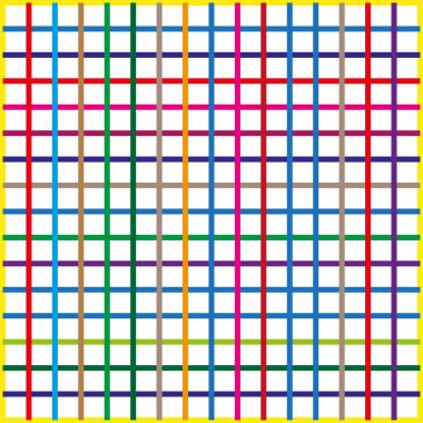 Renkli şebeke modeli. Gökkuşağı kare mozaiği. Parlak renk paleti. Vektör arkaplan tasarımı. EPS 10.
