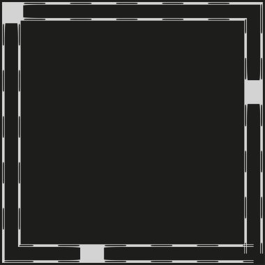 Koyu kare şeklinde. Çizgili sınır çerçevesi. Kalın kontrastlı vektör. Minimum geometrik form. EPS 10.