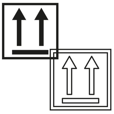 Yukarı ok düğmesi. Çift yönlü sembol. Siyah beyaz ikon. Vektör arayüzü işareti. EPS 10.