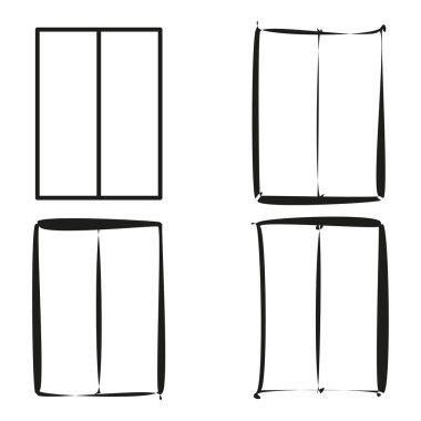 Boş çerçeve şekli. Pencere ızgarası şekli. Dikdörtgen dış hat simgesi. Vektör minimumu. EPS 10.