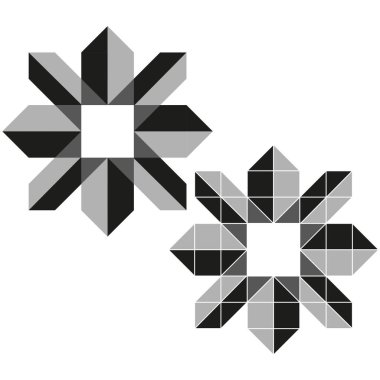 Yıldız patlaması elementleri Soyut Vektör şekilleri. Geometrik çizgi deseni. Tek renkli dekoratif grafik. EPS 10.