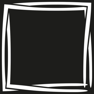Siyah kare çerçeve. Cesur sınır tasarımı. Vektör çizgisi şekli. Basit geometrik element. EPS 10.