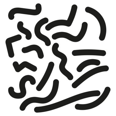 Soyut mürekkep darbeleri. Siyah çalı çizgileri. Vektör çizilmiş formlar. Rastgele çizim izleri. EPS 10.