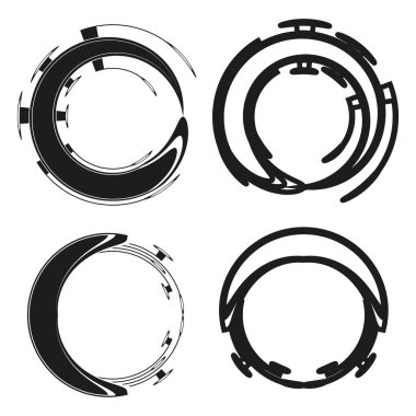 Dijital daire çerçevesi. Soyut teknoloji halkası. Arıza döngü simgesi. Fütürist hareket şekli. EPS 10.