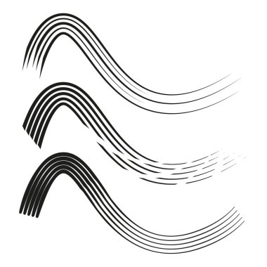 Dalgalı çizgi deseni. Akıcı eğri tasarımı. Vektör dalga elementi. Dinamik çizgi hareketi. EPS 10.