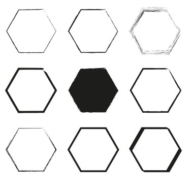 Altıgen ızgara şeklinde. Bal peteği vektör şekli. Siyah hücre kontrastı. Soyut geometrik form. EPS 10.