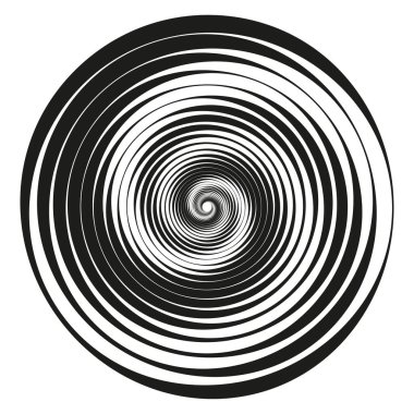 Girdap sarmal ikonu. Soyut gradyan şekil. Yuvarlak hareket figürü. Vektör yanılsama formu. EPS 10.