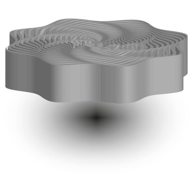 Metal platform vektörü. Soyut gri yüzey. Süzülen üç boyutlu şekil. Gölge derinliği elementi. EPS 10.