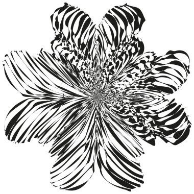 Soyut çiçek şekli. Yaprak döndürme sembolü. Geometrik çiçek dizaynı. Vektör simetrisi. EPS 10.