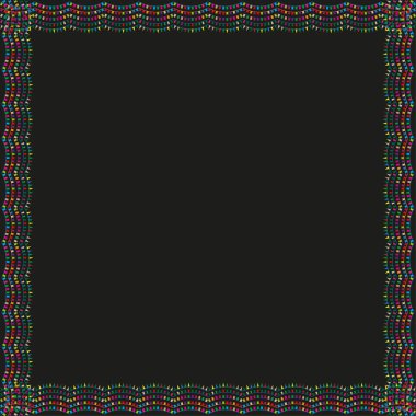 Karanlık sınır çerçevesi. Siyah dekoratif kenar. Vektör karesi çizgisi. Süs desenli süsleme. EPS 10.