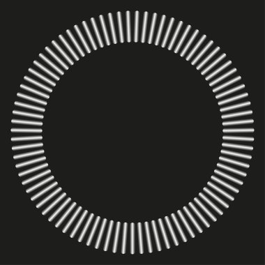Radyal daire çizgileri. Siyah beyaz geometrik çerçeve. Vektör halka tasarımı. Tek renkli sınır unsuru. EPS 10.