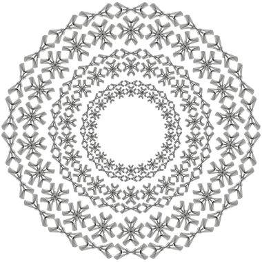 Dekoratif mandala yüzüğü. Karmaşık dantel deseni. Dairesel dış hat vektörü. Simetri ayrıntı simgesi. EPS 10.