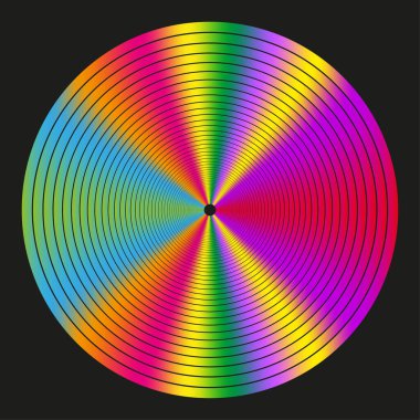 Gökkuşağı renk tekerleği. Spektrum gradyan çemberi. Vektör renk paleti. Parlak canlı tasarım. EPS 10.