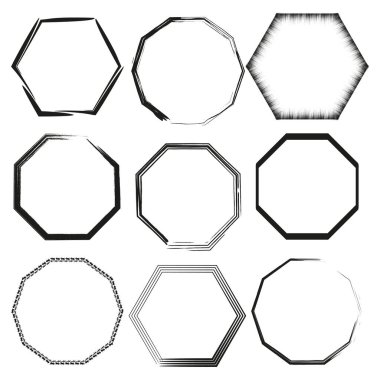 Altıgen şekli. Açık koyu renk kontrast. Geometrik vektör ızgarası. Soyut fayans simgesi. EPS 10.
