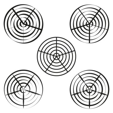 Spiral daire çizgileri. Eşmerkezli halka deseni. Soyut yuvarlak form. Siyah özet. EPS 10.