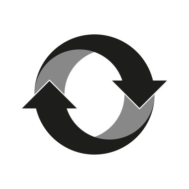 Ok simgesini tazele. Döngü sembolünü senkronla. Dairesel hareket vektörü. İşlem amblemini güncelle. EPS 10.