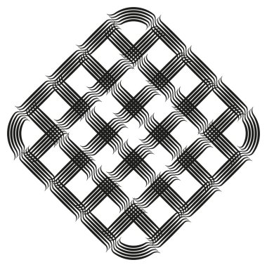 Çapraz ızgara yapısı. Soyut dokuma deseni. Optik siyah element. Vektör ağı şeklinde. EPS 10.
