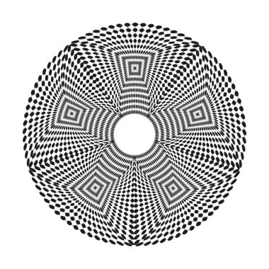 Kare şeklinde. Konsantrik kutu deseni. Vektör soyut delik. Tek renkli simetri formu. EPS 10.