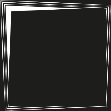 Kare siyah ikon. Çerçevelenmiş şekil. Vektör kontrastı formu. Soyut sınır tasarımı. EPS 10.