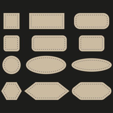 Oval şekil koleksiyonu. Elips formu ayarlandı. Bej geometrik elementler. Vektör yuvarlak tasarımlar. EPS 10.