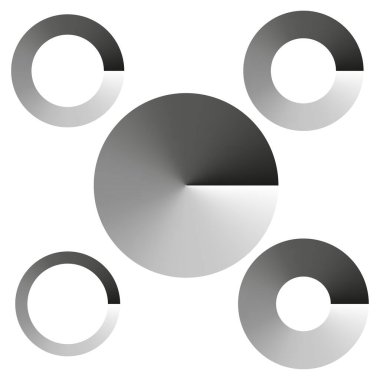 Halka gradyan simgesi. Dairesel solgunluk sembolü. Yumuşak daire çizimi. Vektör soyut tasarımı. EPS 10.