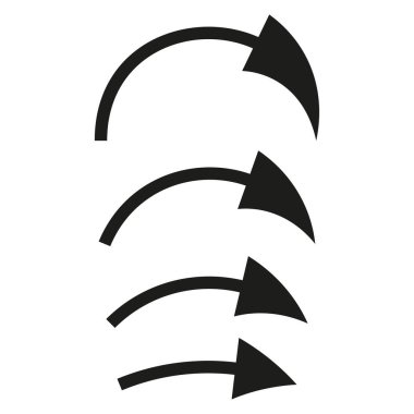 Eğri ok simgeleri. Arka yön sembolü. Vektör işlemini tekrarla. Aksiyon grafiğini geri al. EPS 10.