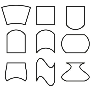 Geometrik şekil koleksiyonu. Temel elementler. Matematiksel figür Vektörü. Eğitim sembolü seti. EPS 10.