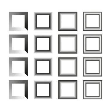 Kare şablon. Siyah fayans tasarımı. Geometrik blok çizimi. Vektör modern sembol. EPS 10.