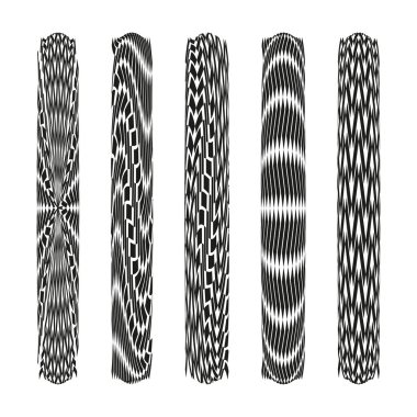 Örgülü halat şeritleri. Dokuma kablosu. Bükülmüş lif tasarımı. Vektör kablo dokusu. EPS 10.