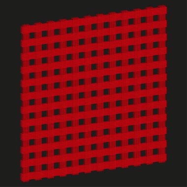 Kırmızı şebeke. Soyut kare doku. Geometrik dizi arkaplanı. Vektör geometrik ağ. EPS 10.