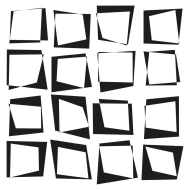 Kabataslak kare çerçeveler. Kusurlu şekil koleksiyonu. Ayrılmış sınır vektörü. Elle çizilmiş element. EPS 10.