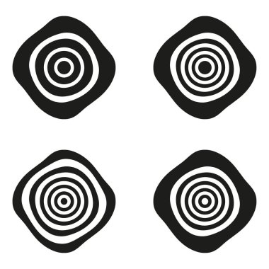 Elmas hedef sembolleri. Tam isabet simgeleri. Siyah geometrik elementler. Vektör hassasiyet işaretleyicileri. EPS 10.