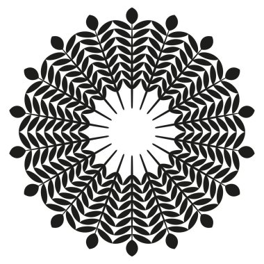 Mandala desenli tasarım. Dairesel süs şekli. Karmaşık ruhsal vektör. Meditasyon sanat illüstrasyonu. EPS 10.