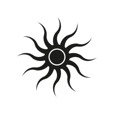 Soyut güneş ikonu. Kabile yıldızı sembolü. Radyal sıçrama şekli. Vektör çizimi. EPS 10.