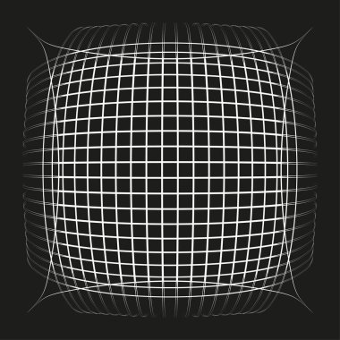 Soyut geometrik desen. Işık saçan kablo yapısı. Vektör optik illüzyon. Simetrik dekoratif şekil. EPS 10.