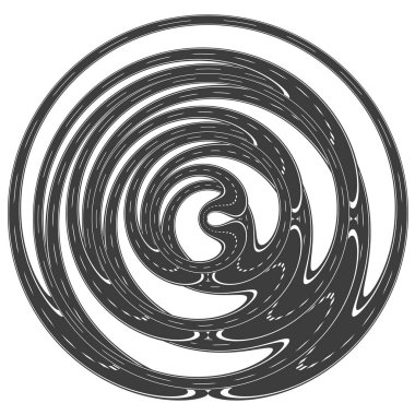 Kalın spiral ikon. Dönen fırça döngüsü. Monokrom Vektör Dönüşü. Dinamik girdap deseni. EPS 10.