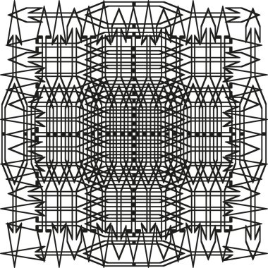 Karmaşık şebeke motifi. Kare kafes çizgileri. Soyut ağ taşıyıcı. Simetrik ağ çizimleri. EPS 10.