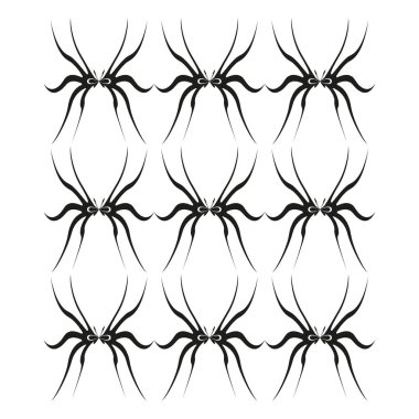 Soyut örümcek şekilleri. Böcek yaratık deseni. Stilize eklembacaklı elementler. Vektör çizimi. EPS 10.