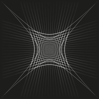 Soyut geometrik yıldız. Karmaşık kablo yapısı. Vektör ağ çizimi. Simetrik yıldız konfigürasyonu. EPS 10.