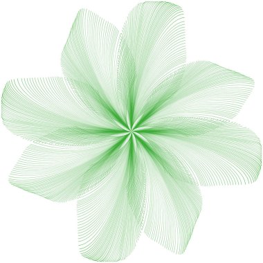 Yeşil çiçek ikonu. Yumuşak yapraklı girdap. İnce bir çiçek vektörü. Taze botanik zarafeti. EPS 10.