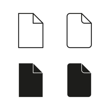Belge dosya simgesi. Kağıt yaprak sembolü. Piktogram Vektörü 'nü arayın. Asgari özet seti. EPS 10.