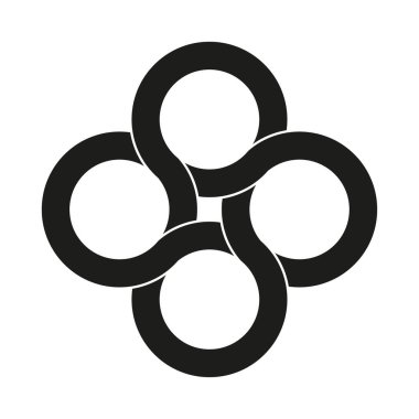 Döngü simgesi kilitleniyor. Siyah yüzük sembolü. Sonsuz bağlantı vektörü. Minimalist şirket logosu. EPS 10.