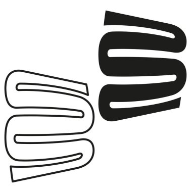 S hatları pürüzsüz. Bold doldurulmuş simge. Modern eğri vektörü. Düzgün doğrusal stil. EPS 10.