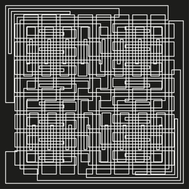 Karmaşık çizgi deseni. Soyut kare ızgarası. Bağlı geometrik şekiller. Vektör optik arka plan. EPS 10.