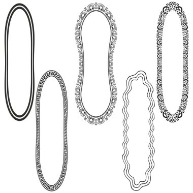 Uzatılmış çerçeve. Süssel çevresel desen. Klasik taslak Vektör. Sofistike minimalist stil. EPS 10.