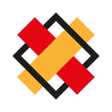 Geometrik kare element. Kalın renk vektörü. Soyut modern şekil. Dinamik grafik çizimi. EPS 10.